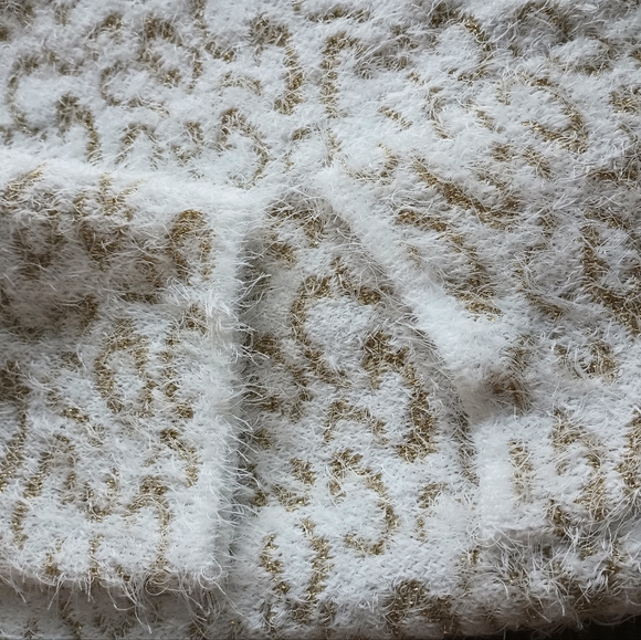 Nine West Woman's Jacquard Long Cardigan  Size XL   NWT  White & Gold - Picture 7 of 12